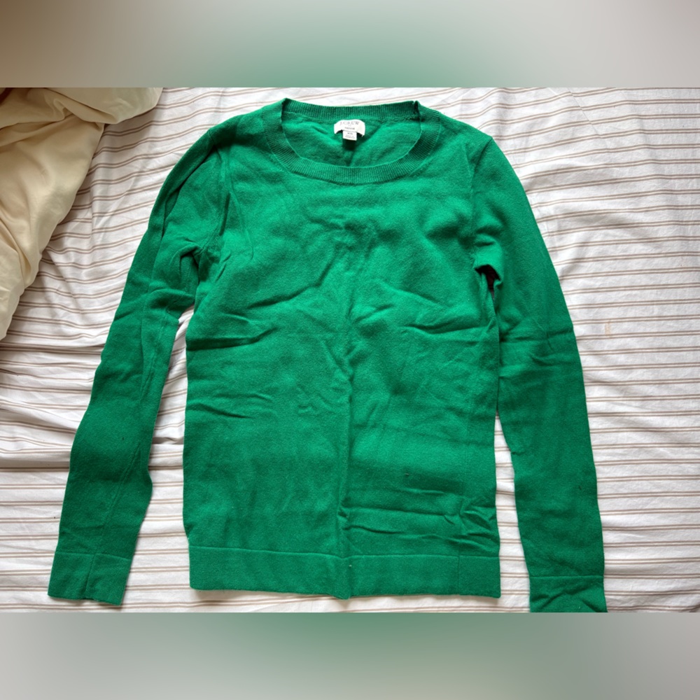 J. Crew Vibrant Green Crew Neck Sweater